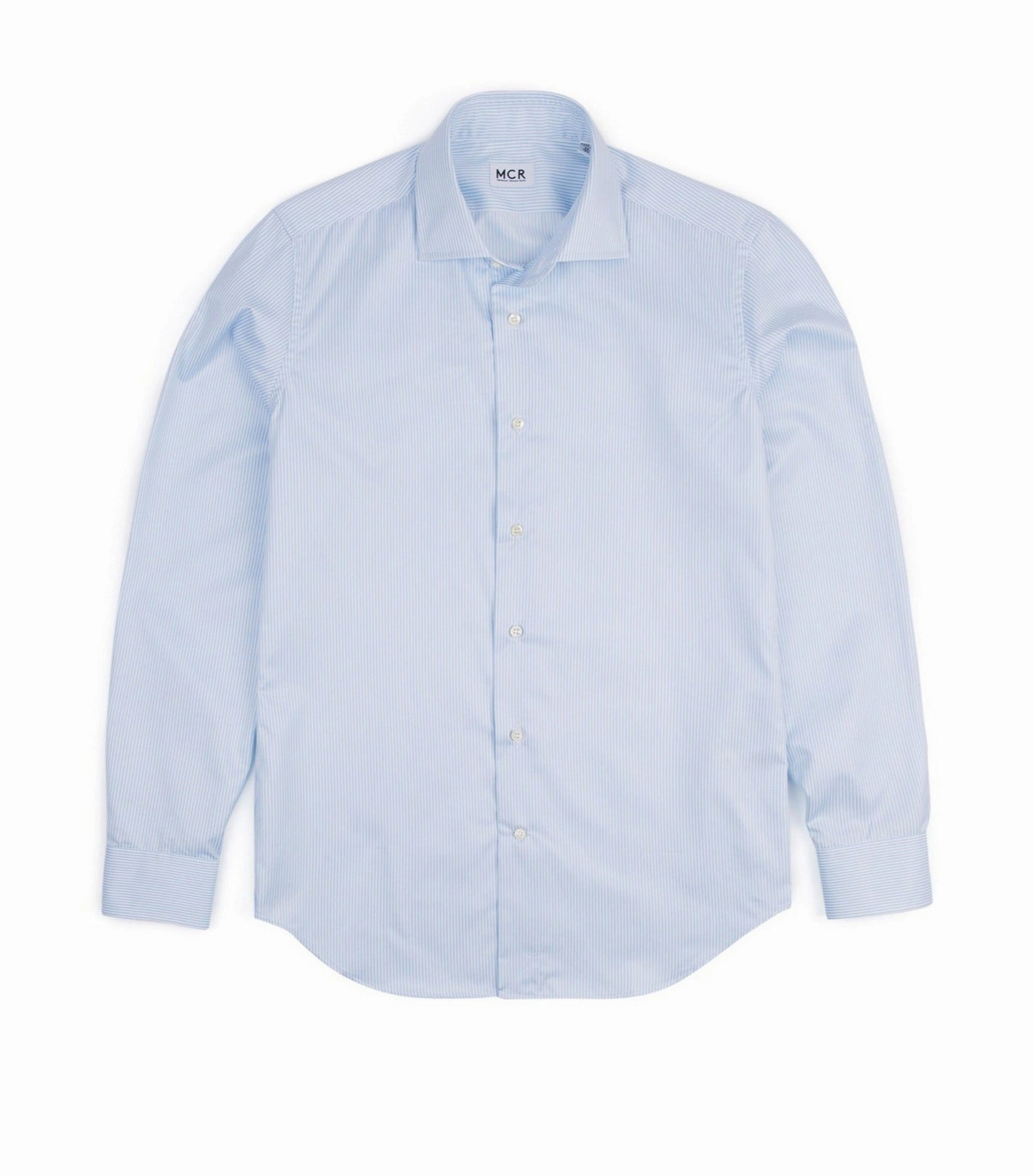 MCR Slim Twill Striped Shirt: Light Blue