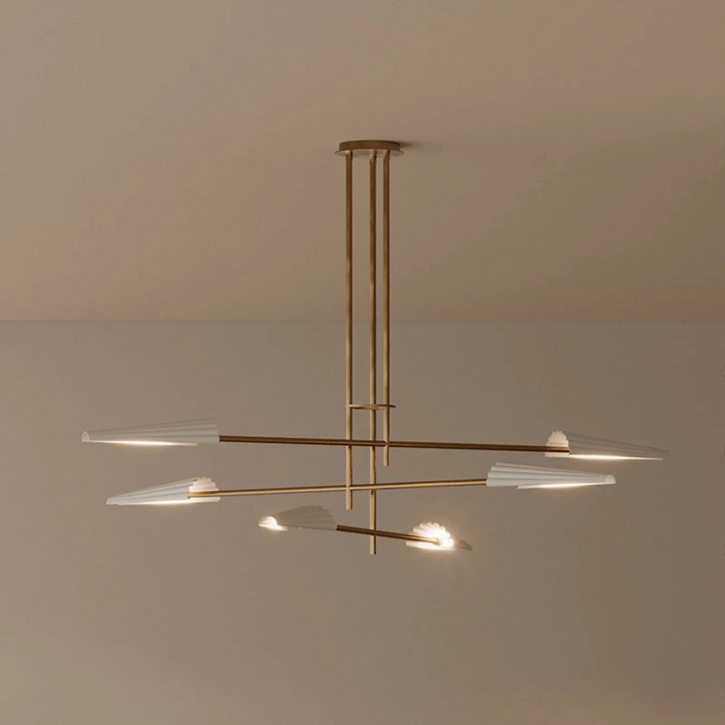 Modern Corrugated Steel Chandelier