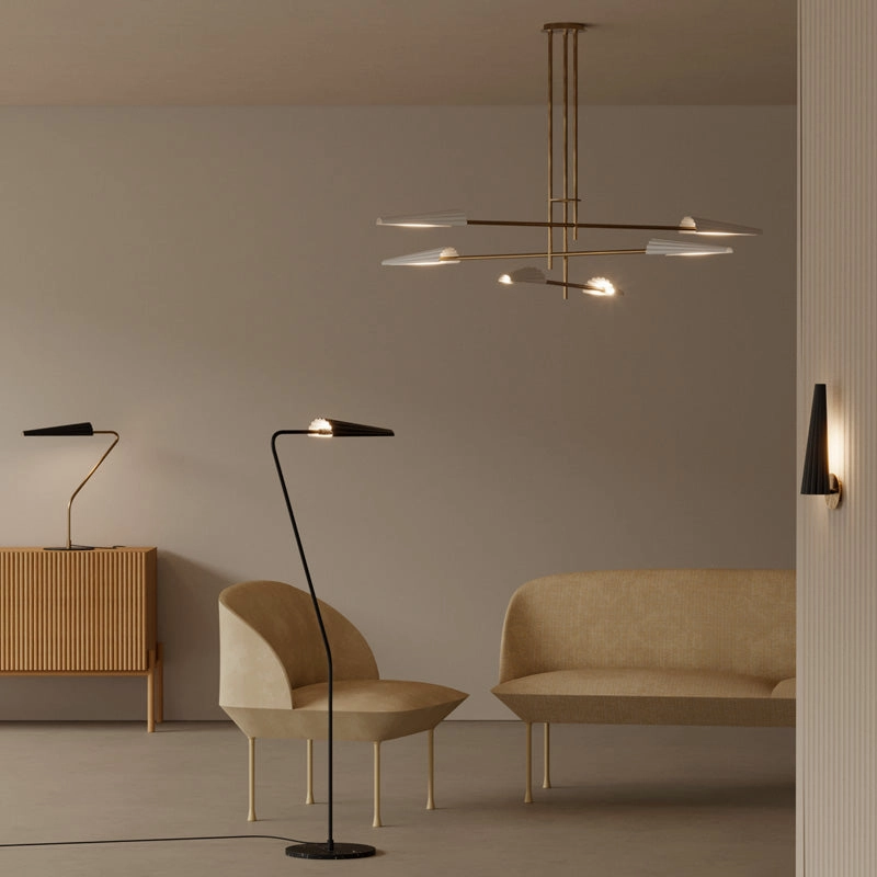 Modern Corrugated Steel Chandelier