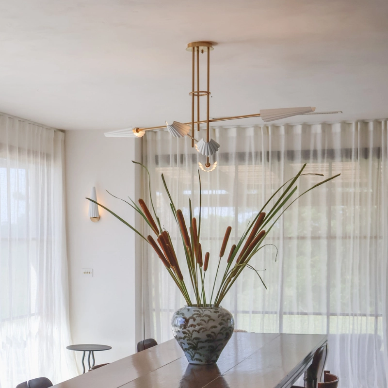 Modern Corrugated Steel Chandelier