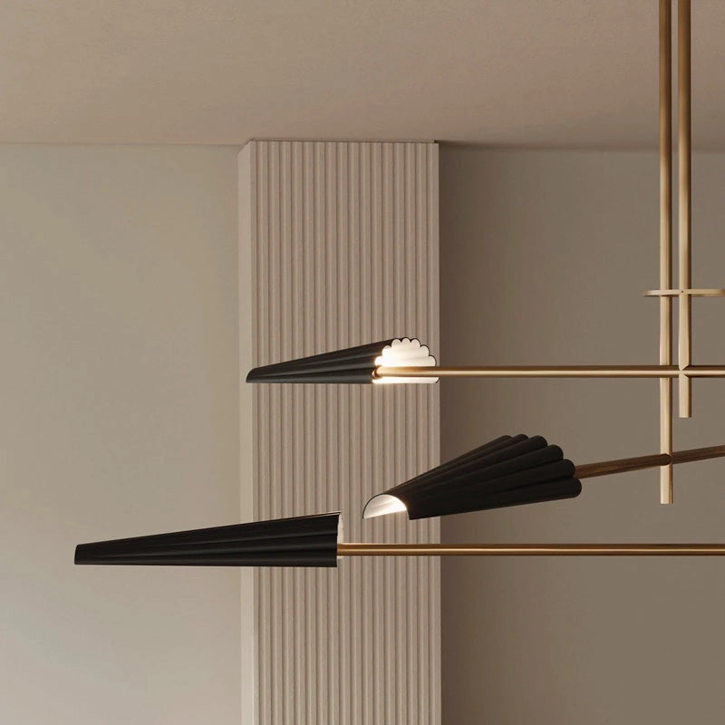 Modern Corrugated Steel Chandelier