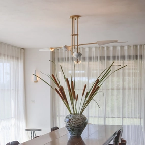 Modern Corrugated Steel Chandelier