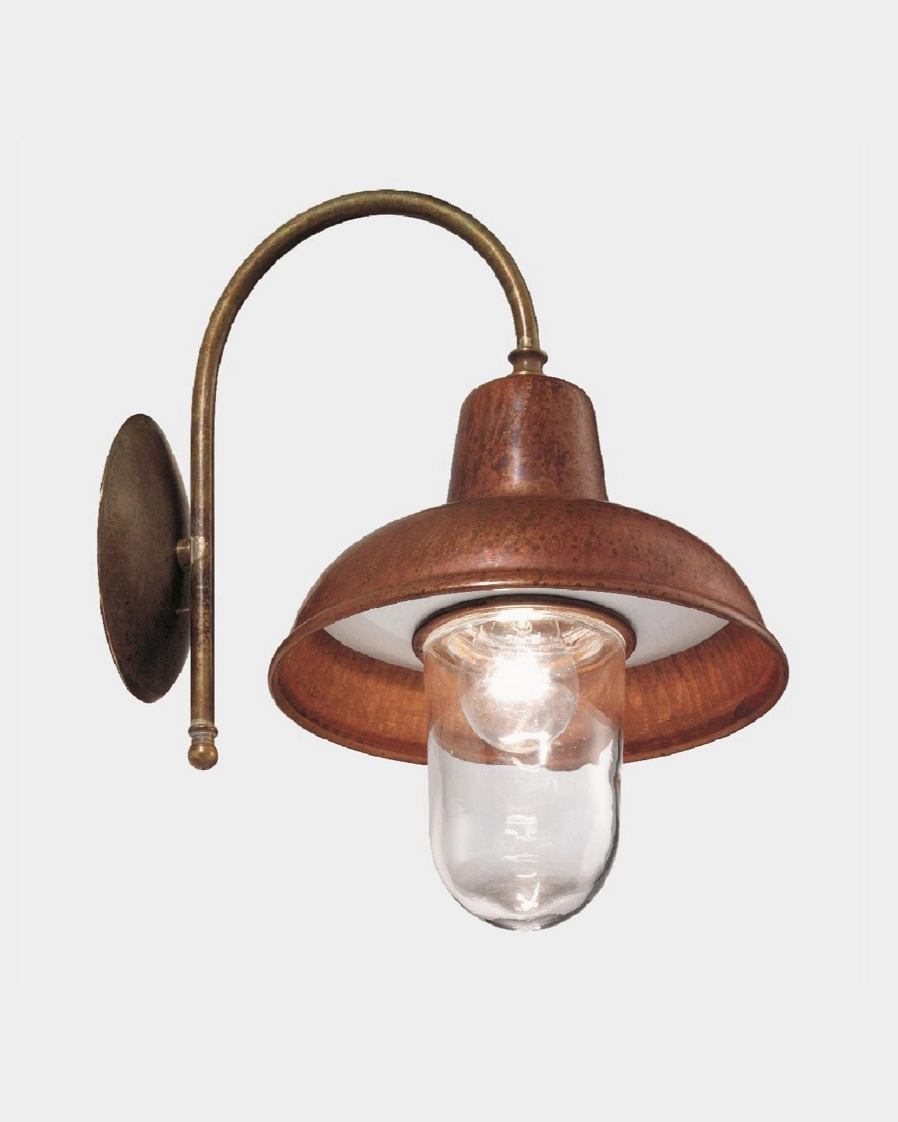 Modern Italian Brass & Copper Outdoor Wall Light