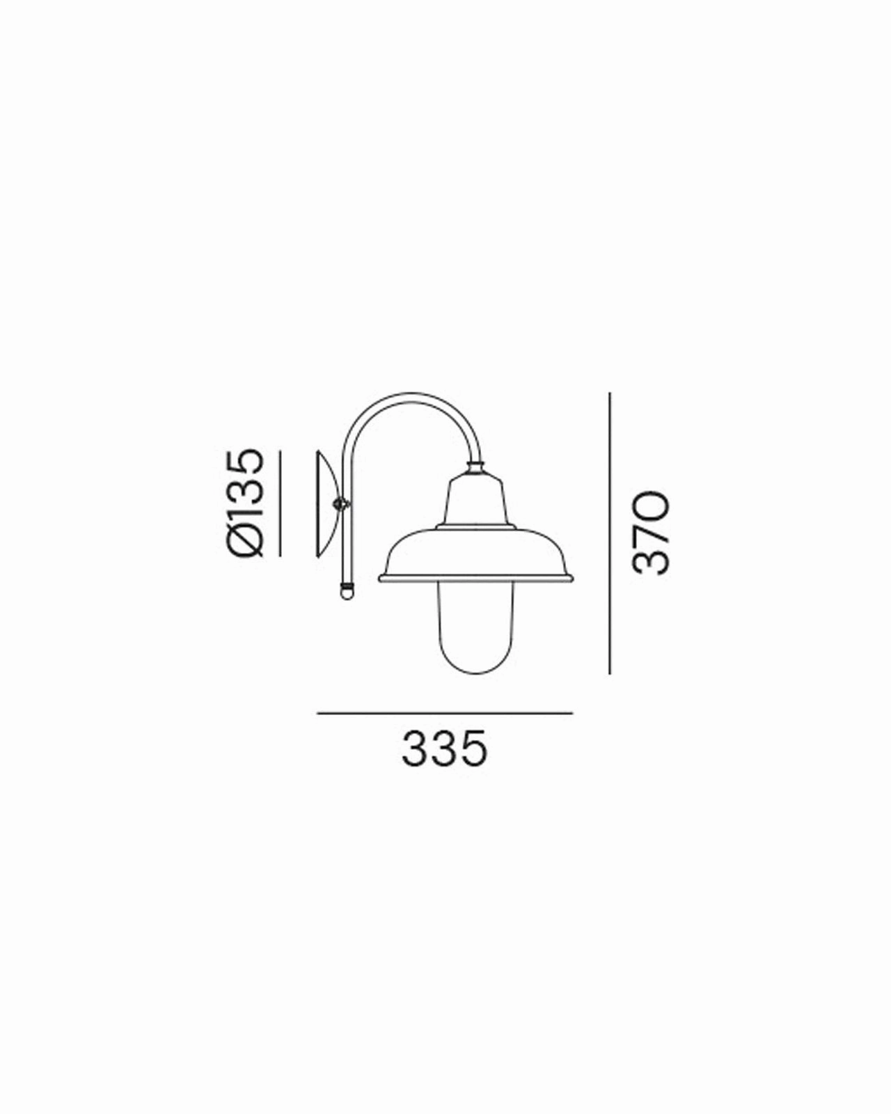 Modern Italian Brass & Copper Outdoor Wall Light