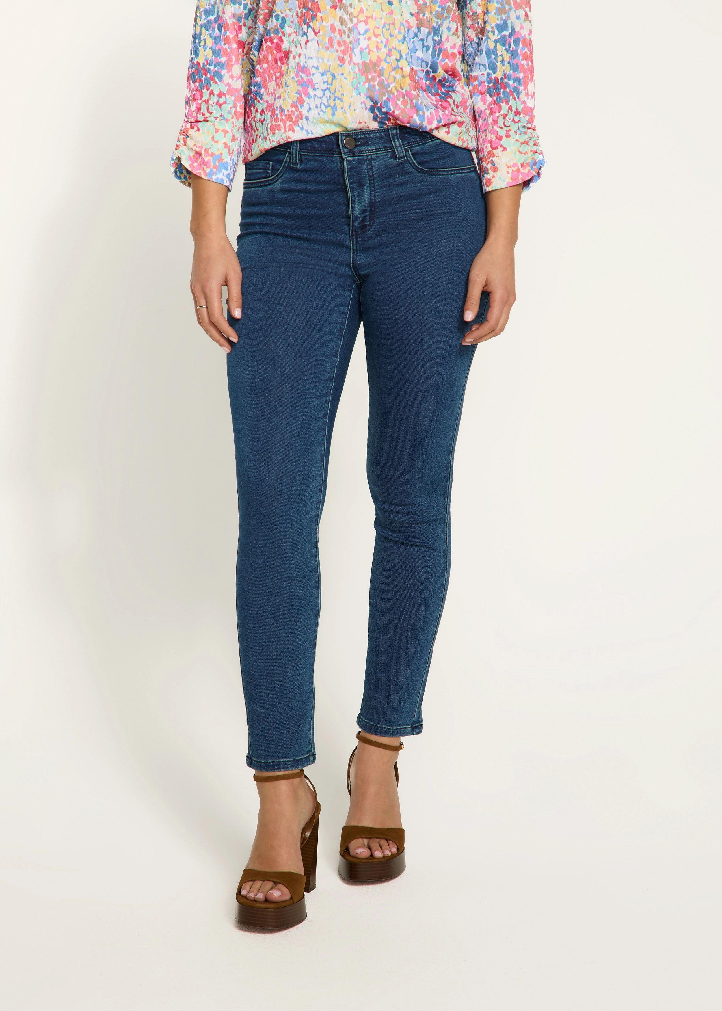 Olivia Slim Ankle Denim, Dark Indigo