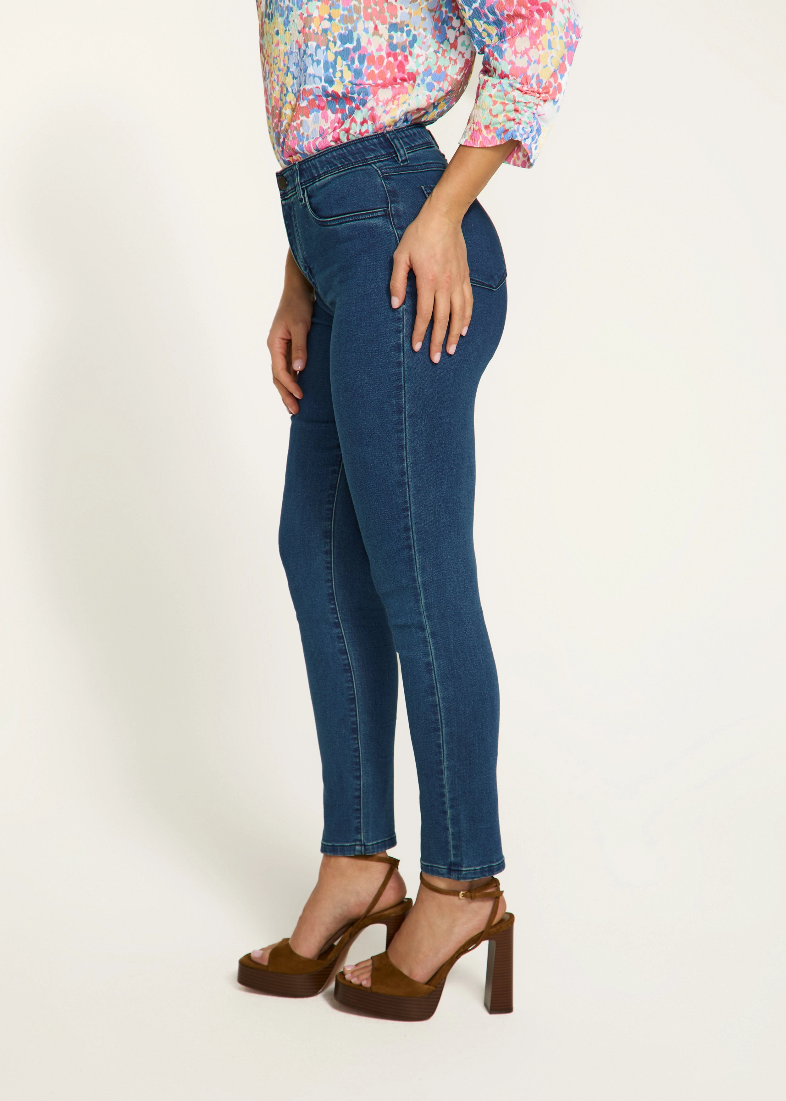 Olivia Slim Ankle Denim, Dark Indigo