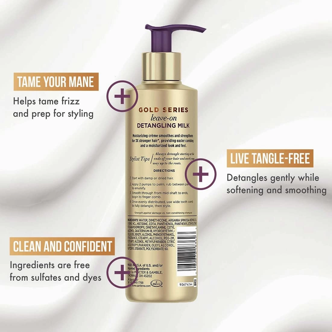Pantene Gold Series Leave-on Detangling Milk- 7.6 oz
