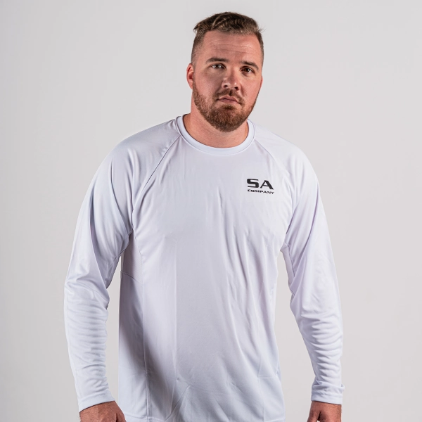 Performance Long Sleeve Shirt | White | SA Logo