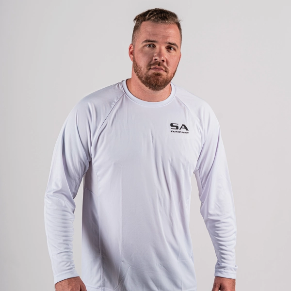 Performance Long Sleeve Shirt | White | SA Logo