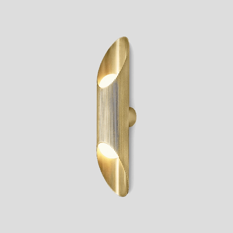 Reeded Brass Up and Down Wall Light