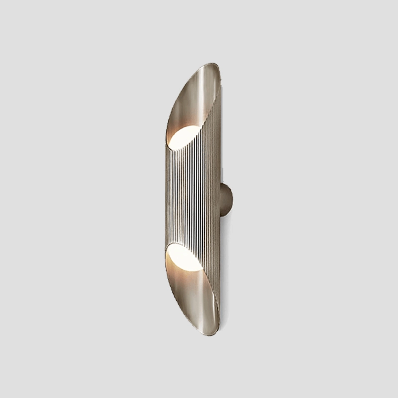 Reeded Brass Up and Down Wall Light