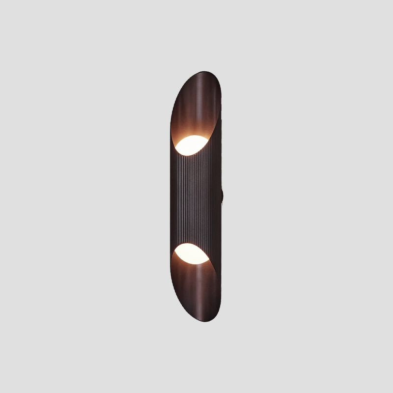 Reeded Brass Up and Down Wall Light