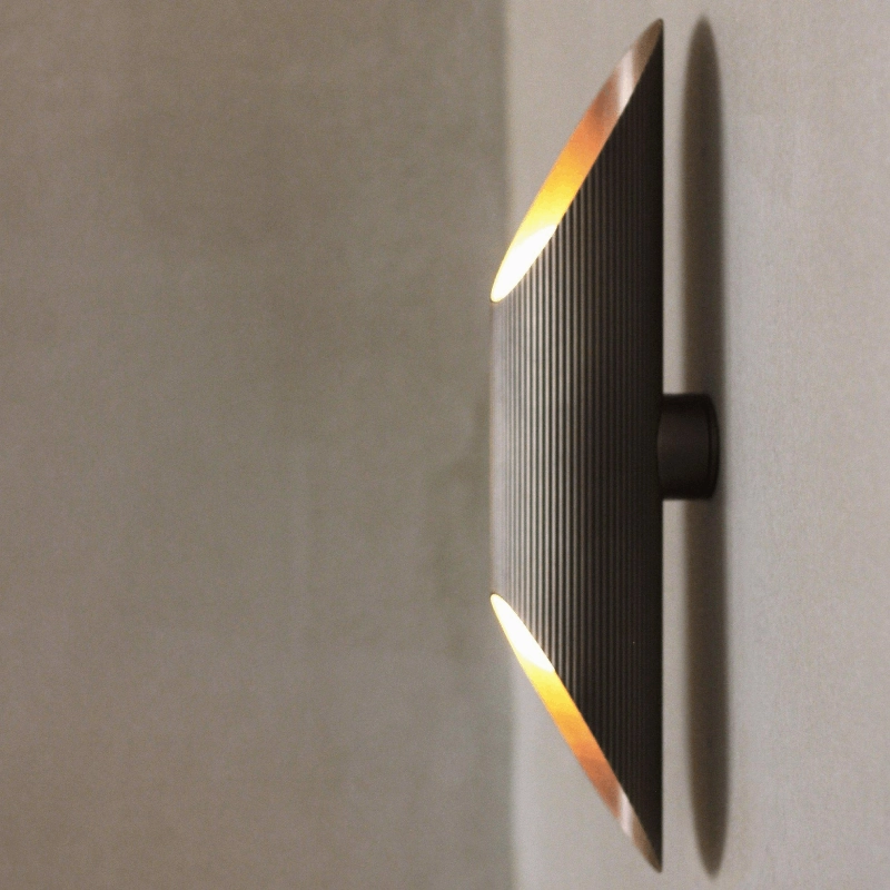 Reeded Brass Up and Down Wall Light