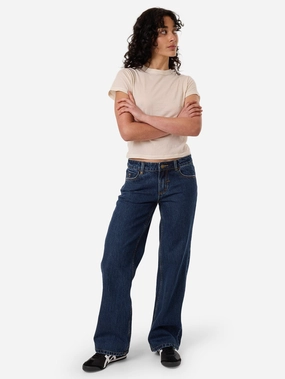 Saskia Low Rise Straight Jean - Rinsed Ink