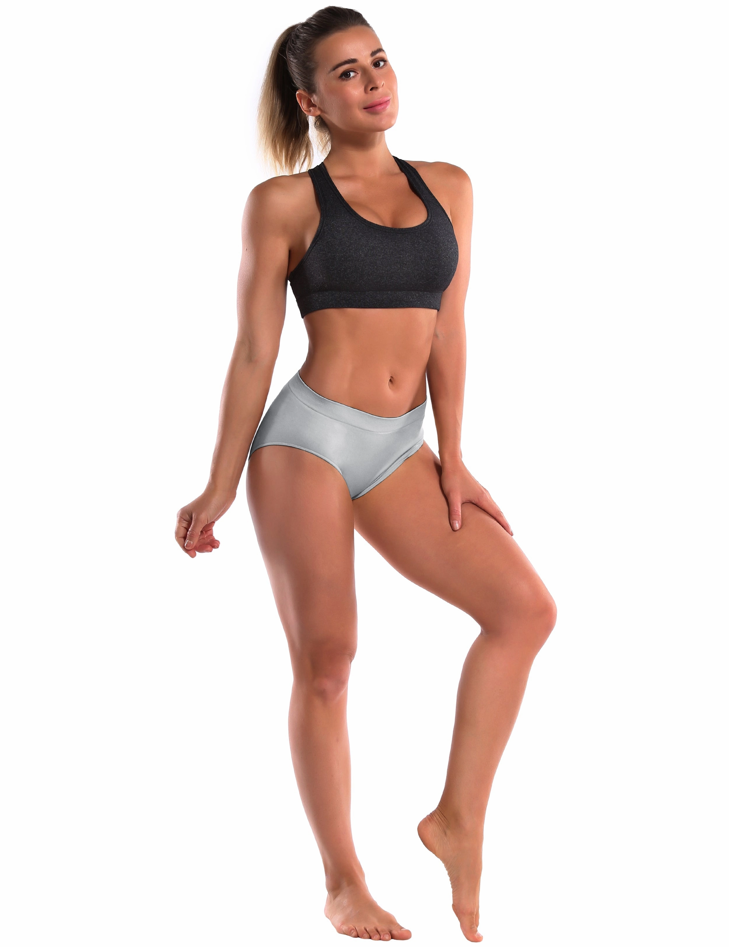 Seamless Sports Bikini Underwear gray_Pilates