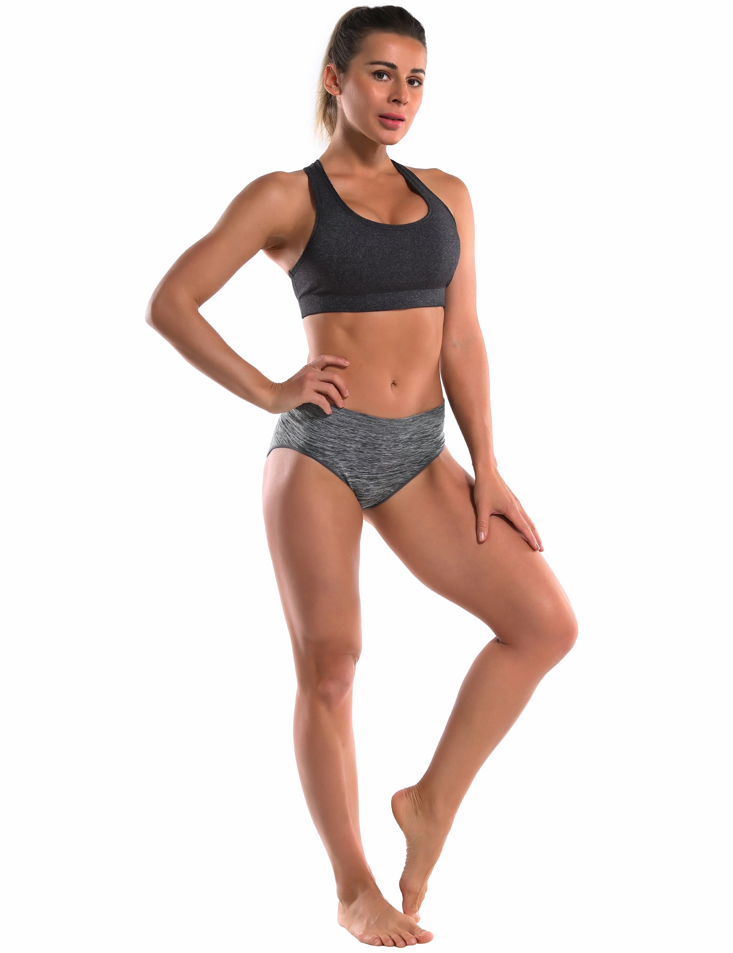 Seamless Sports Bikini Underwear heathercharcoal_Pilates