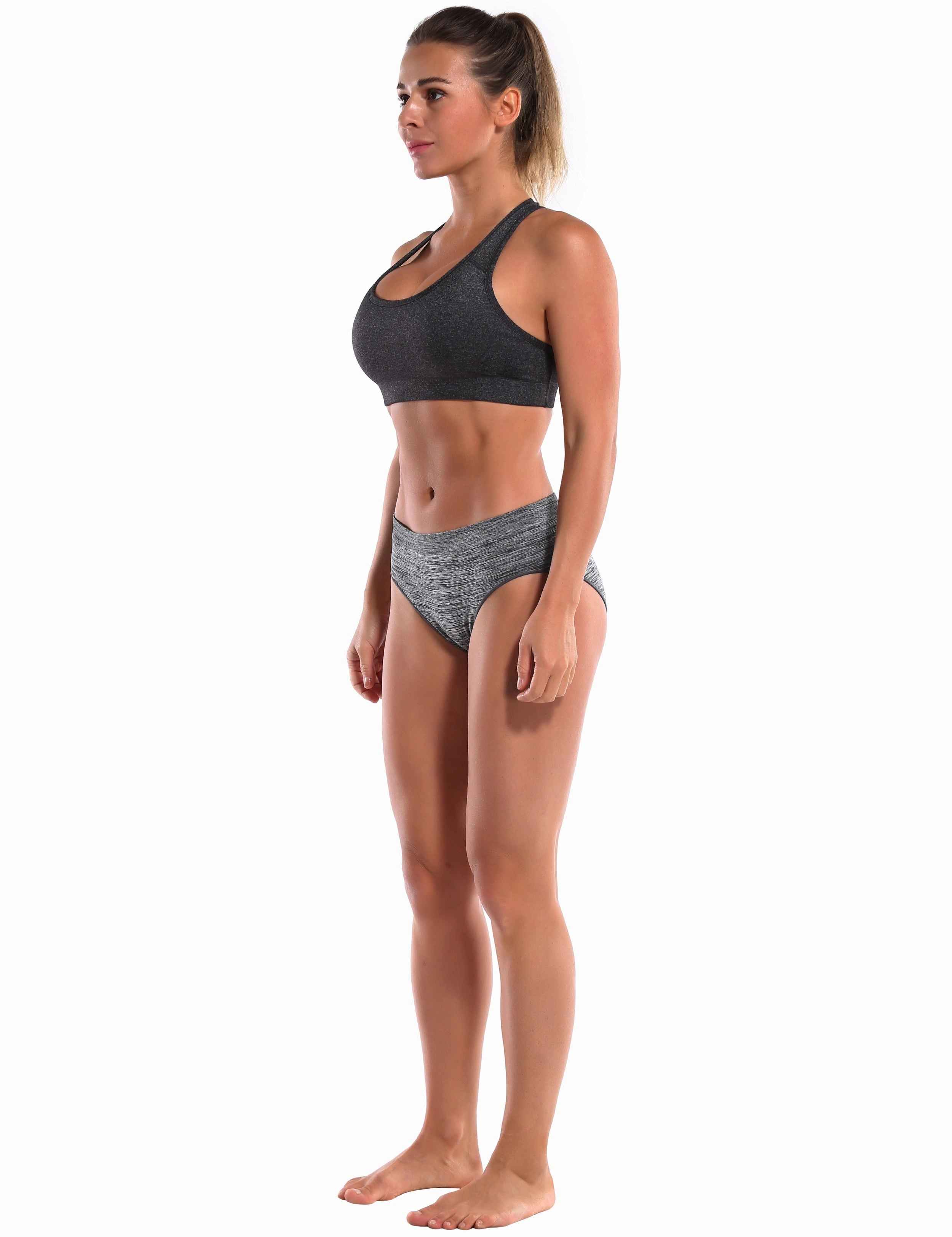 Seamless Sports Bikini Underwear heathercharcoal_Pilates