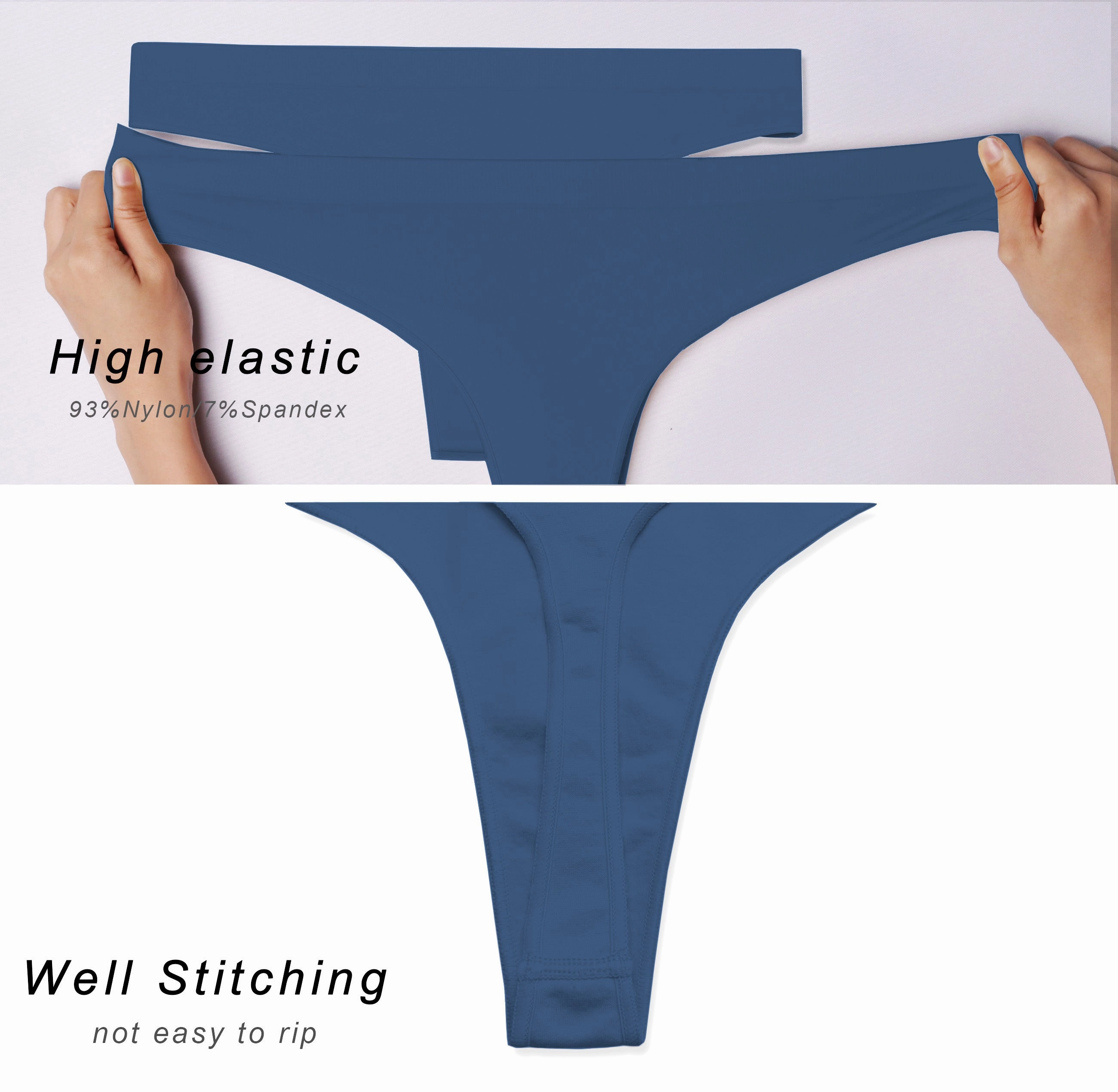 Seamless Sports Thongs Underwear darknavy_Jogging