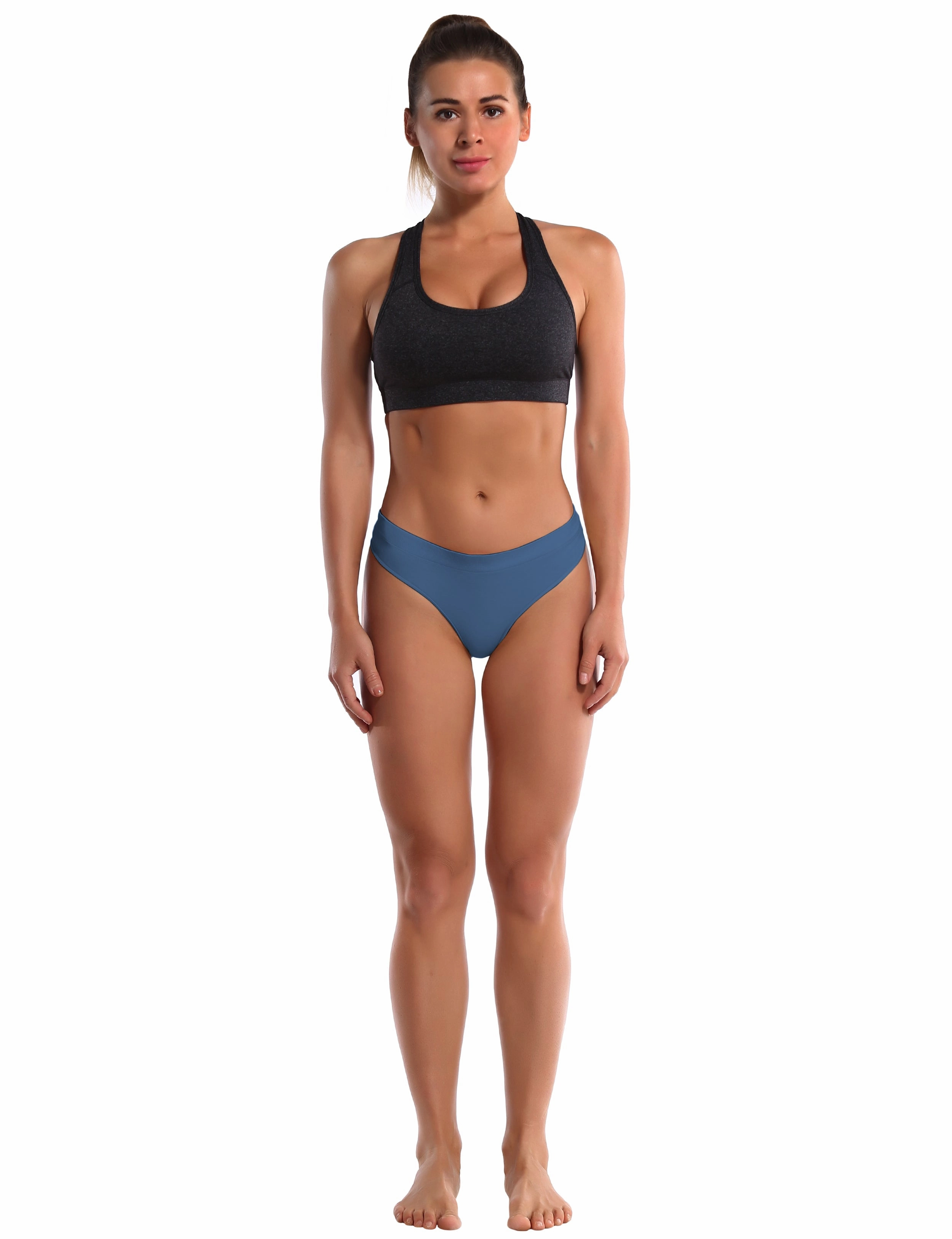 Seamless Sports Thongs Underwear darknavy_Running