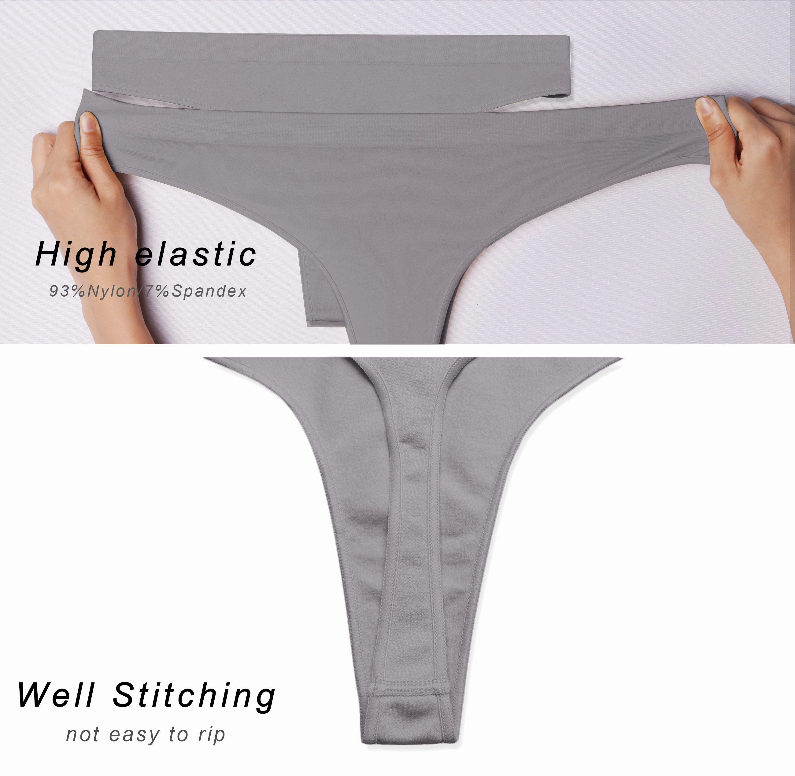 Seamless Sports Thongs Underwear gray_yoga