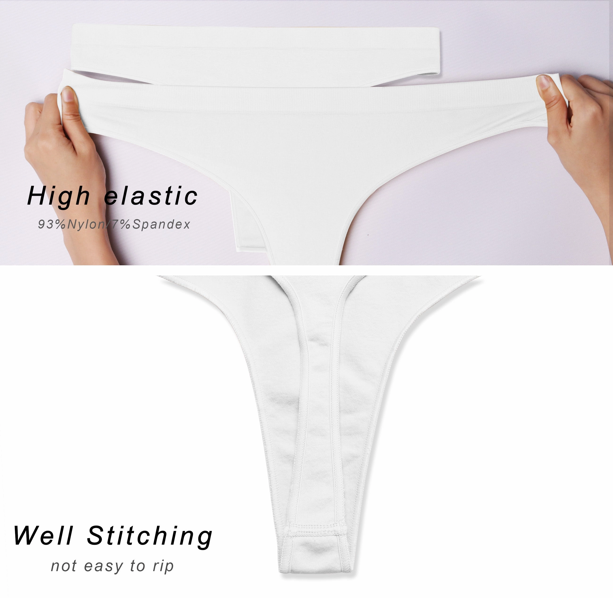 Seamless Sports Thongs Underwear white_Jogging