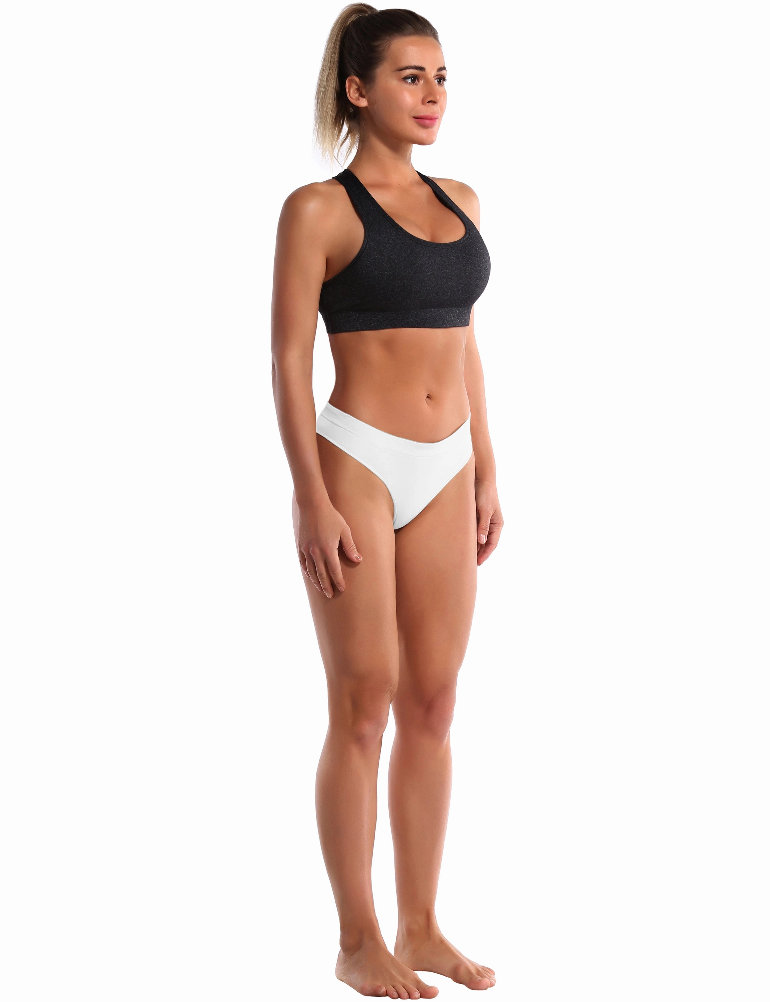 Seamless Sports Thongs Underwear white_Jogging