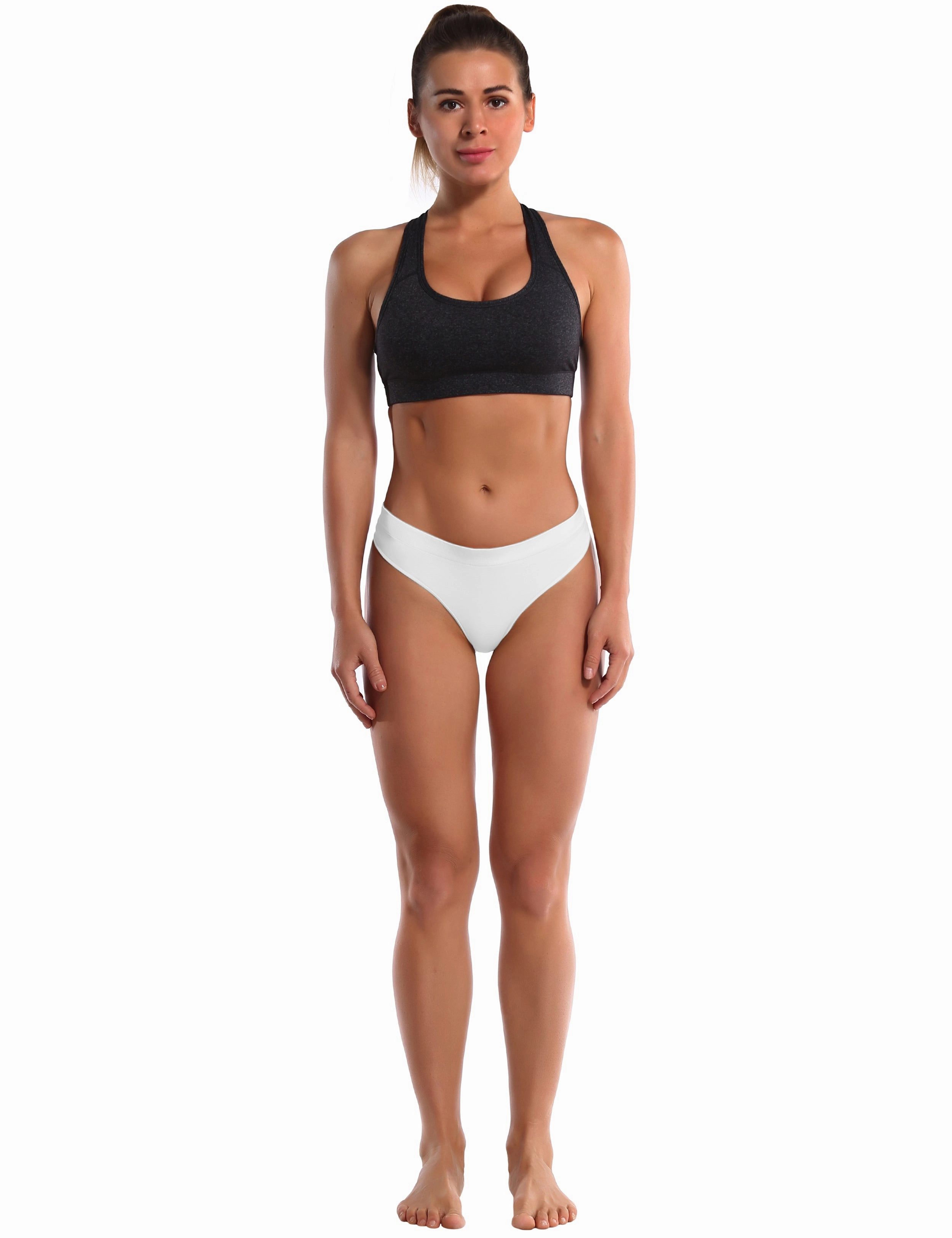 Seamless Sports Thongs Underwear white_Jogging
