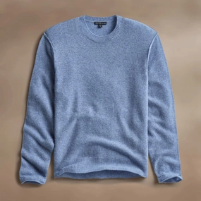 Soft Featherweight Cashmere Crew - Blue Sky