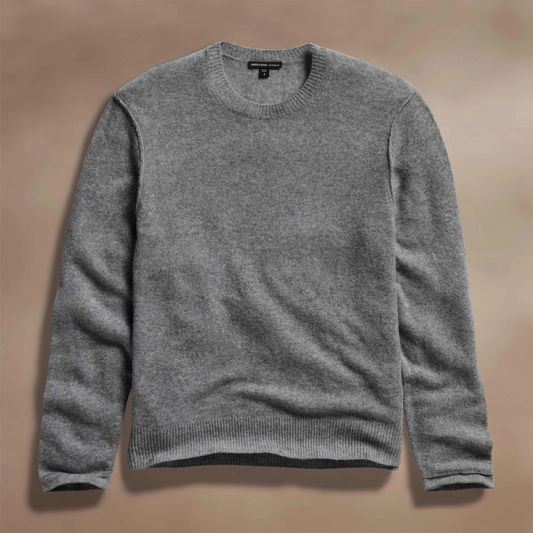 Soft Featherweight Cashmere Crew - Mid Heather Grey