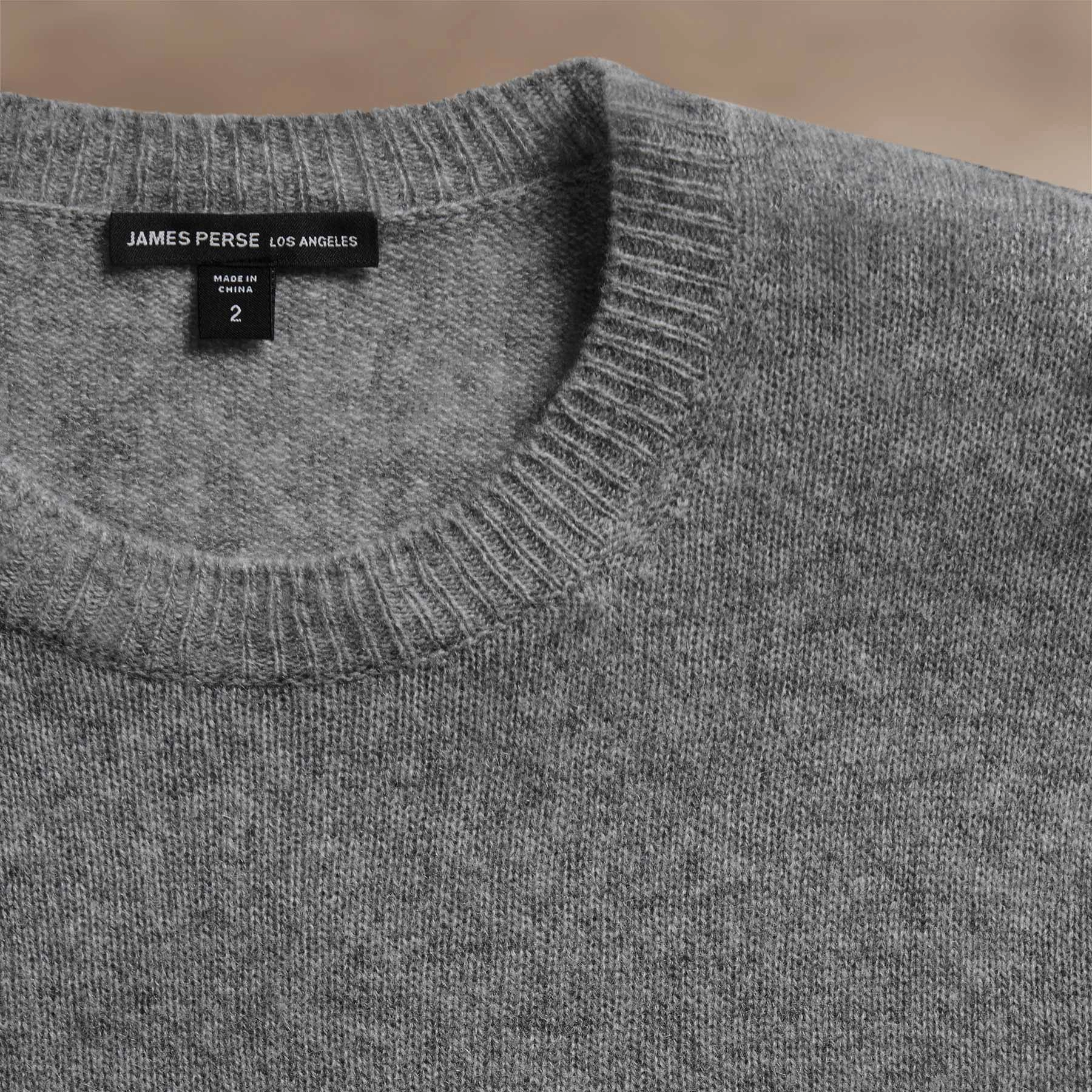 Soft Featherweight Cashmere Crew - Mid Heather Grey