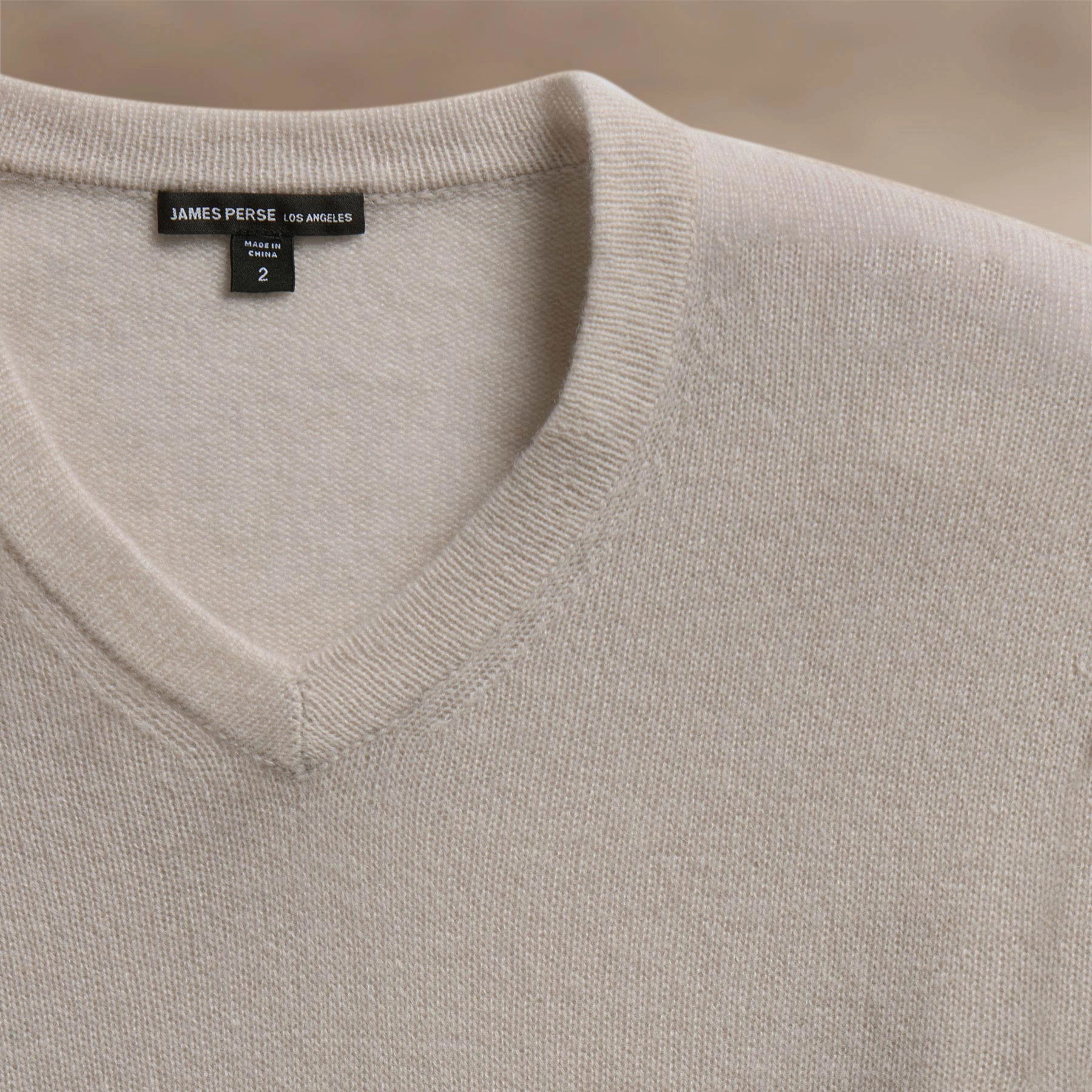 Soft Featherweight Cashmere V Neck - Tan