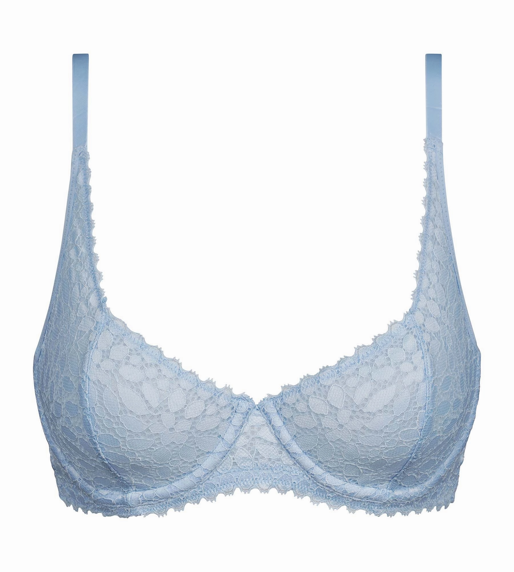 Soutien-gorge emboitant à armatures en dentelle florale Bleu Daily Dentelle