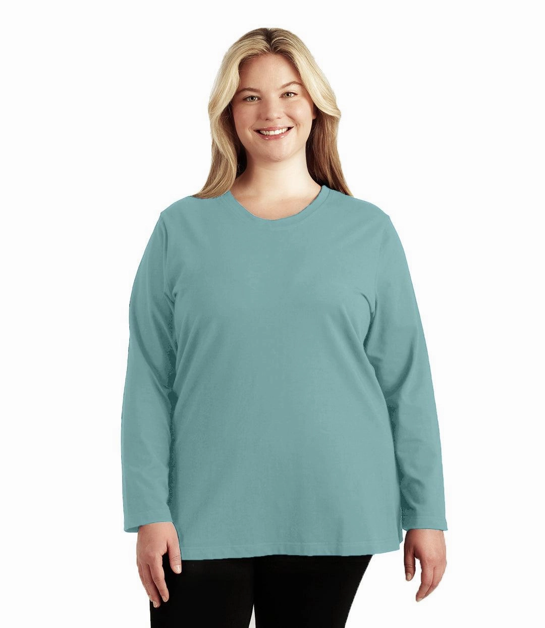 Stretch Naturals Lite Long Sleeve Scoop Neck Top Classic Colors