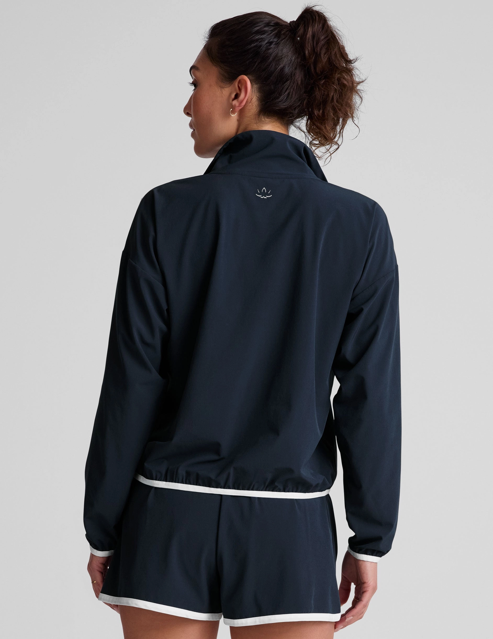 Stretch Woven Course Contrast Half Zip Pullover