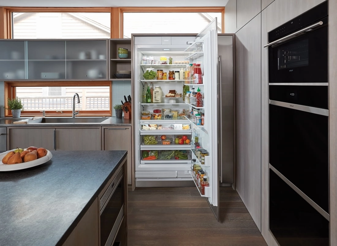Sub-Zero IC36RIDRH 36" Designer Column Refrigerator With Internal Dispenser - Panel Ready