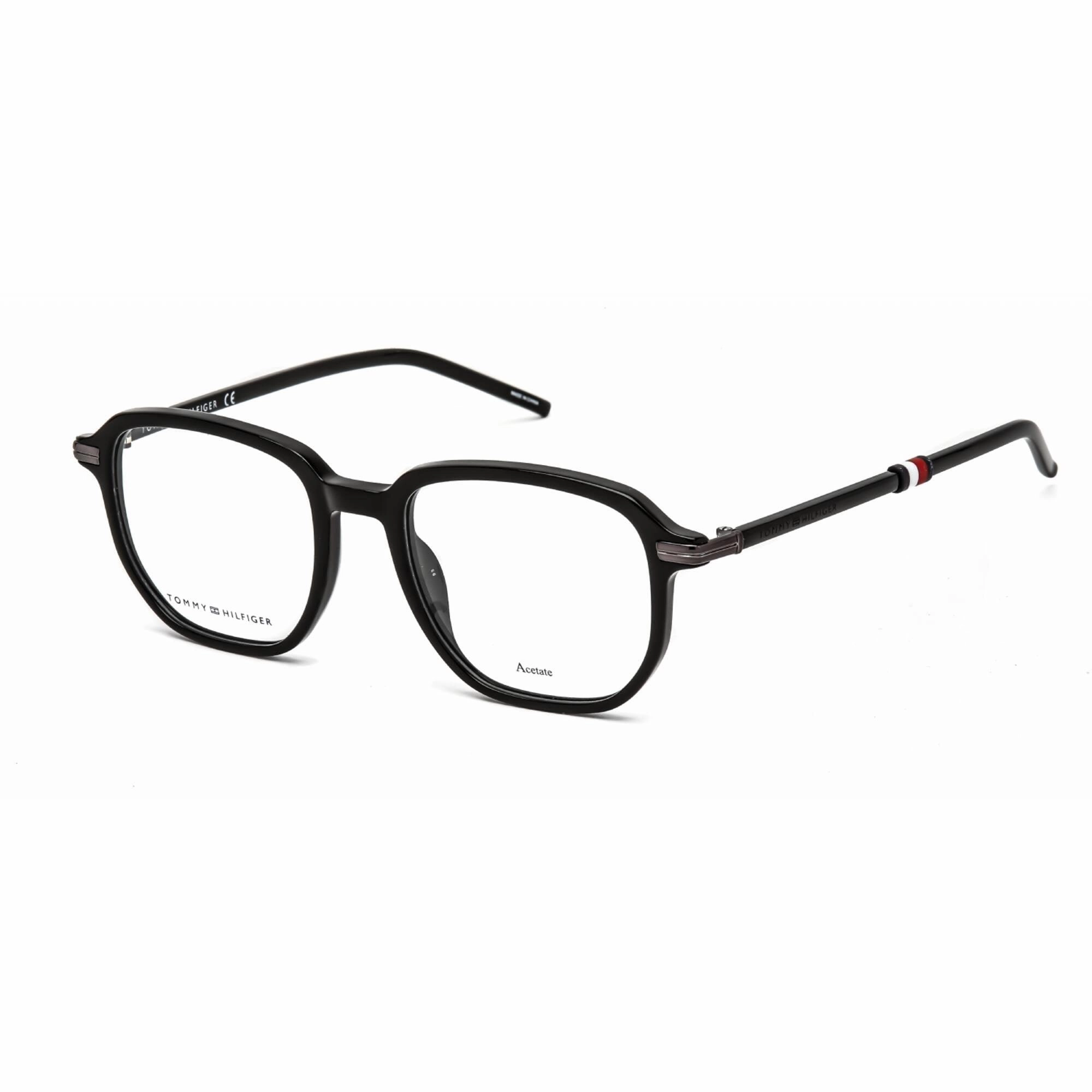 Tommy Hilfiger Men's Eyeglasses - Black Full Rim Rectangular Frame | TH 1689 0807 00