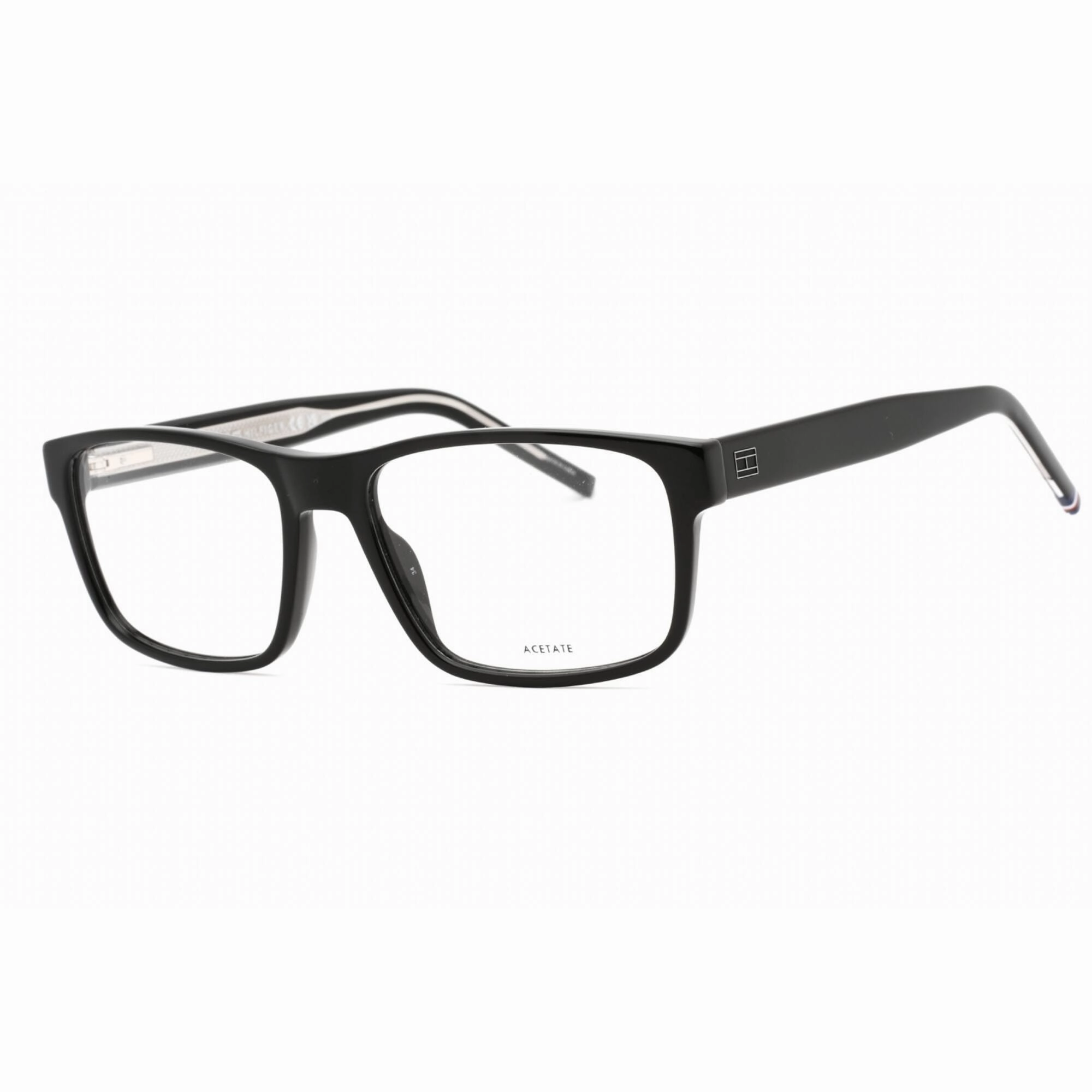 Tommy Hilfiger Men's Eyeglasses - Black Plastic Rectangular Frame | TH 1989 0807 00