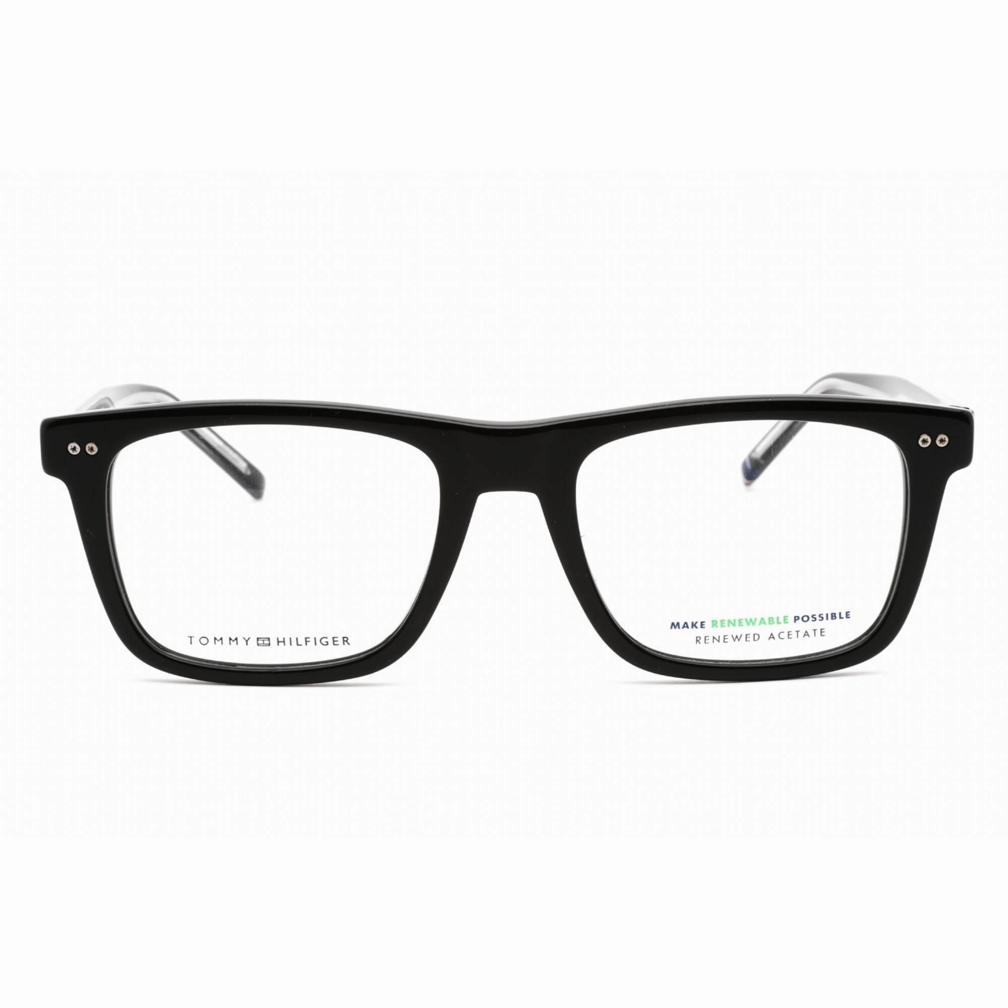 Tommy Hilfiger Men's Eyeglasses - Black Rectangular Clear Demo Lens | TH 1892 0807 00