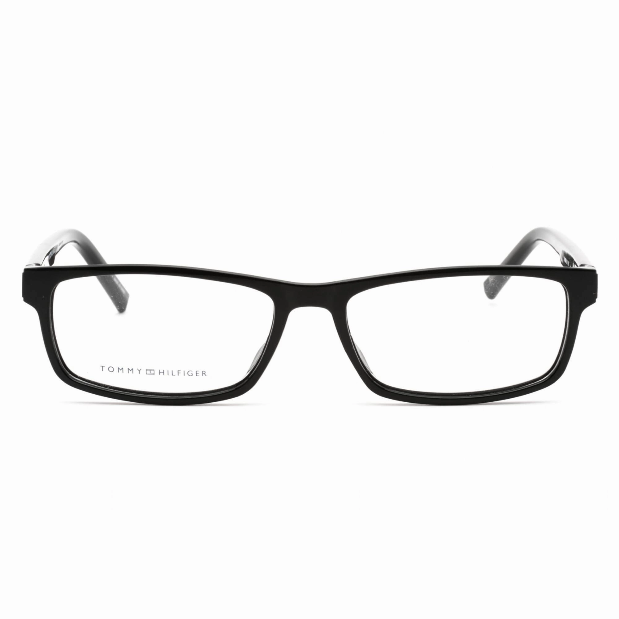 Tommy Hilfiger Men's Eyeglasses - Black Rectangular Frame Clear Lens | TH 1999 0807 00