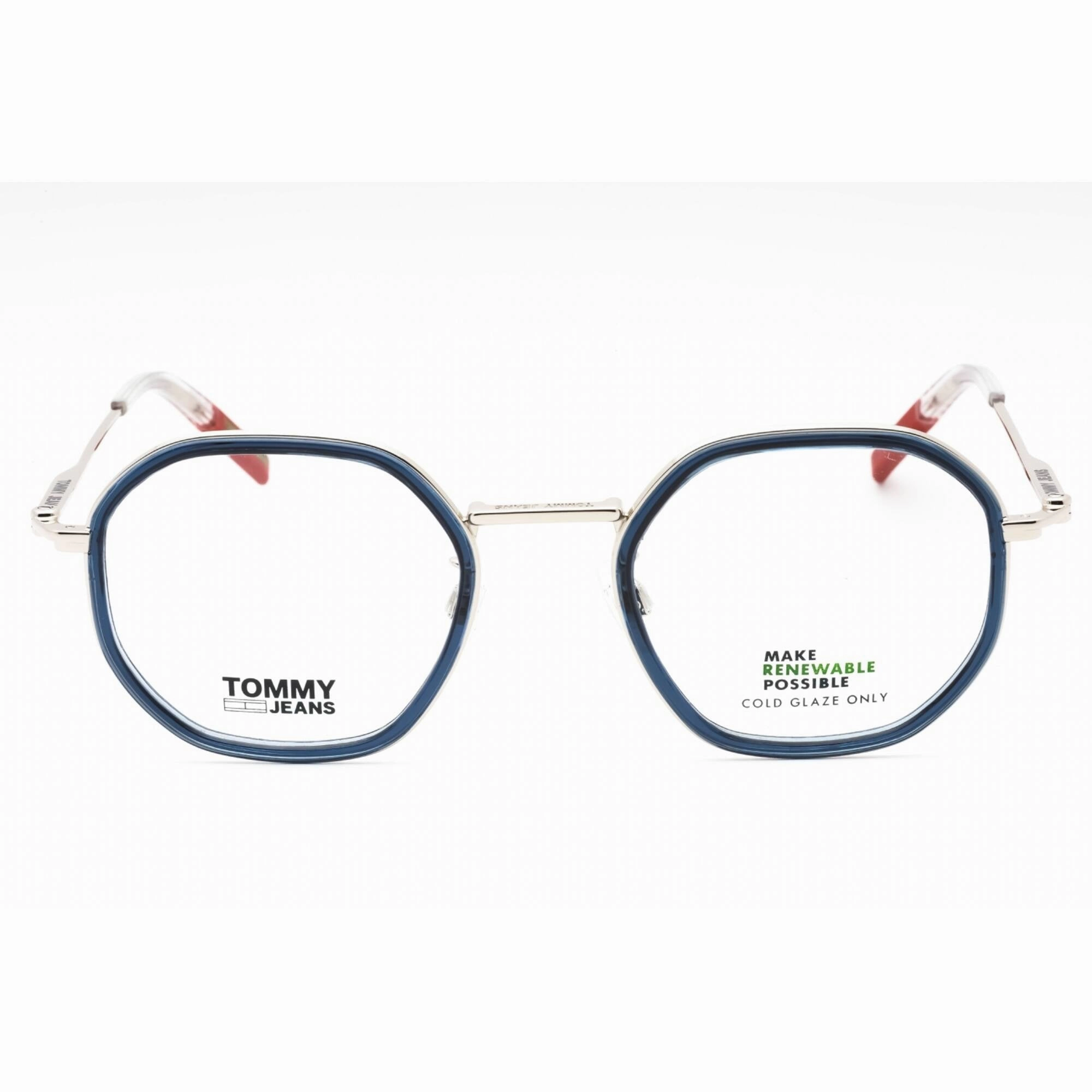 Tommy Hilfiger Men's Eyeglasses - Blue Metal Geometric Full Rim Frame | TJ 0075 PJP