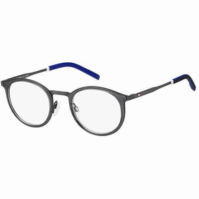 Tommy Hilfiger Men's Eyeglasses - Grey Stainless Steel Round Full Rim | TH 1845 0KB7