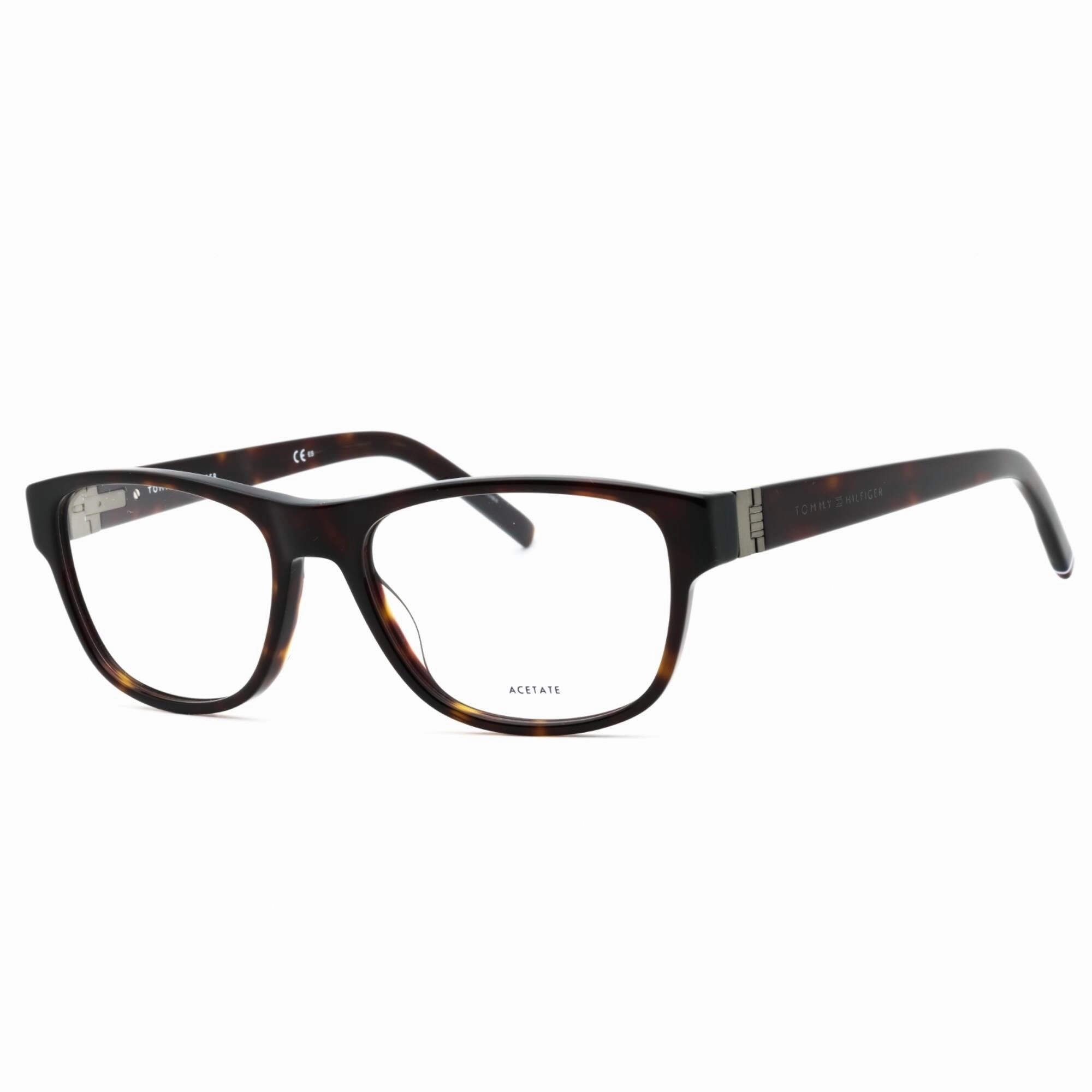 Tommy Hilfiger Men's Eyeglasses - Havana Plastic Full Rim Frame | TH 1872 0086 00