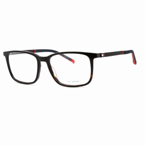 Tommy Hilfiger Men's Eyeglasses - Havana Plastic Rectangular Frame | TH 1916 0086 00
