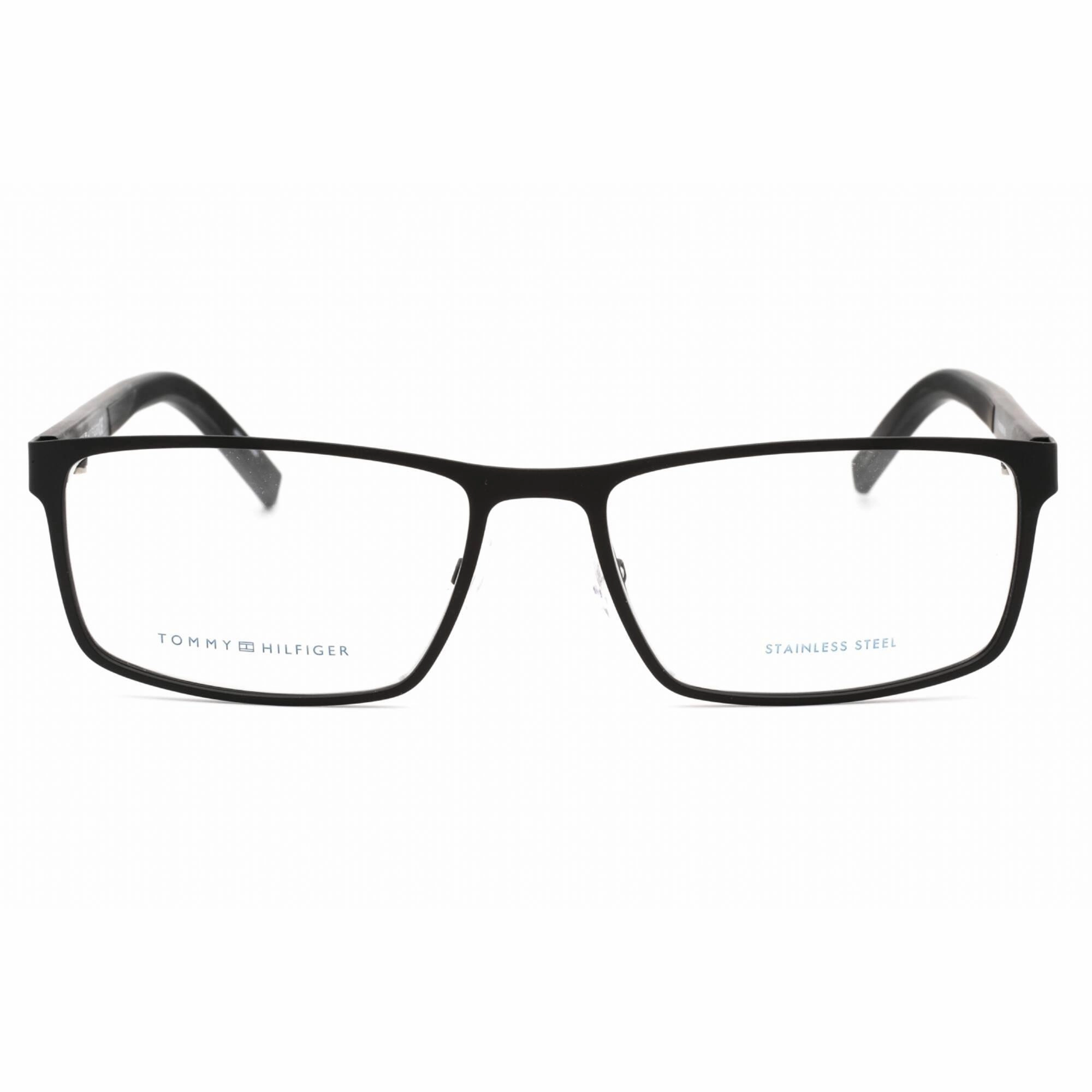 Tommy Hilfiger Men's Eyeglasses - Matte Black Metal Full Rim Frame | Th 1593 0003 00