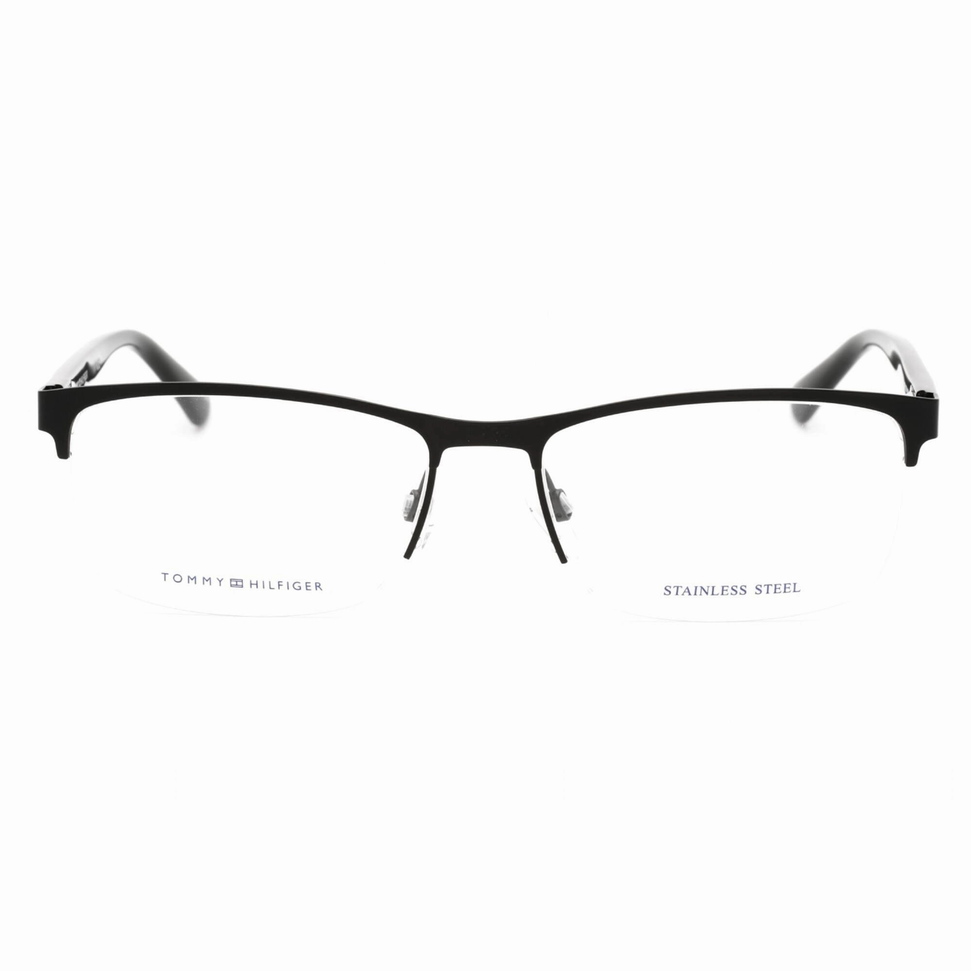 Tommy Hilfiger Men's Eyeglasses - Matte Black Rectangular Frame | Th 1528 0003 00