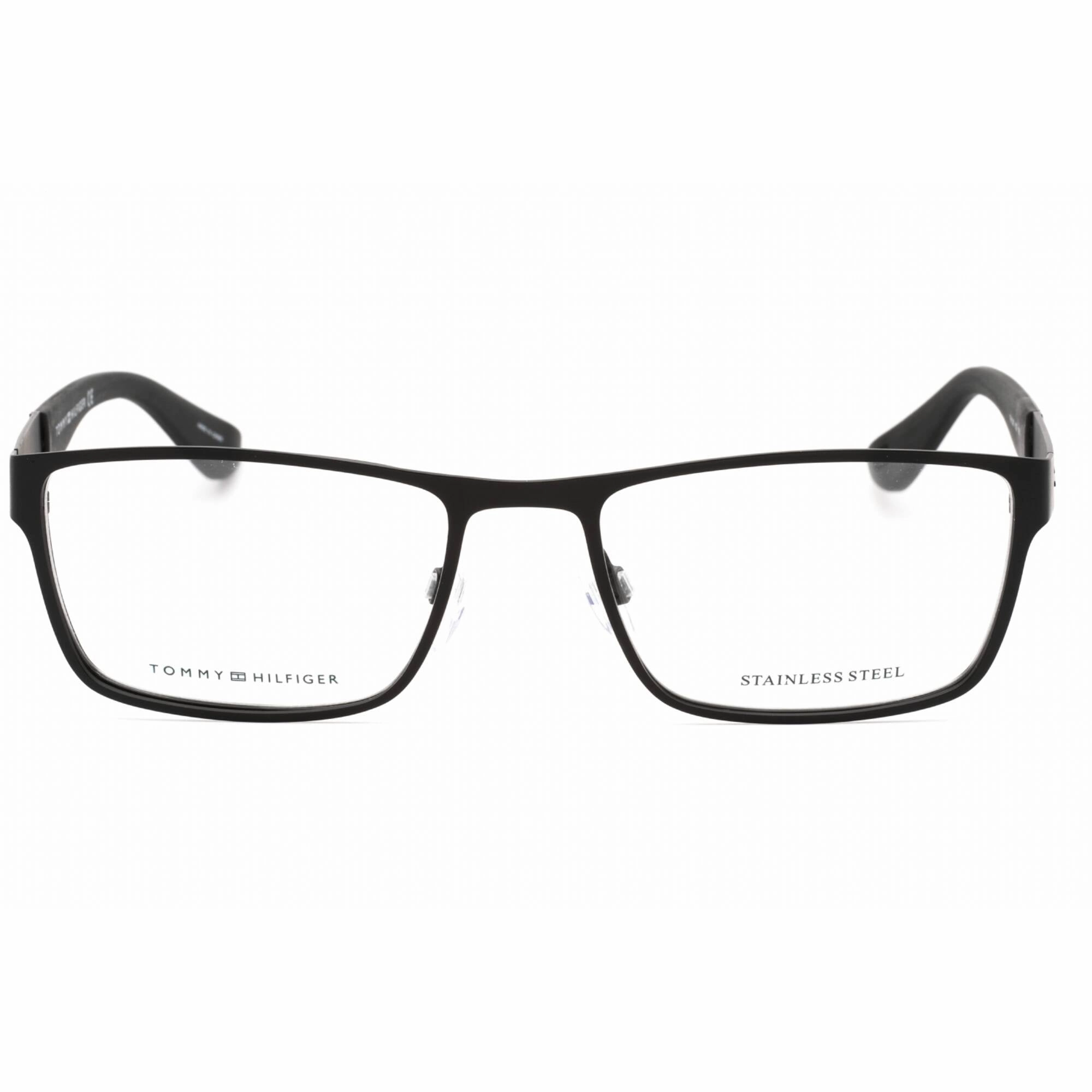 Tommy Hilfiger Men's Eyeglasses - Matte Black Rectangular Frame | Th 1543 0003 00