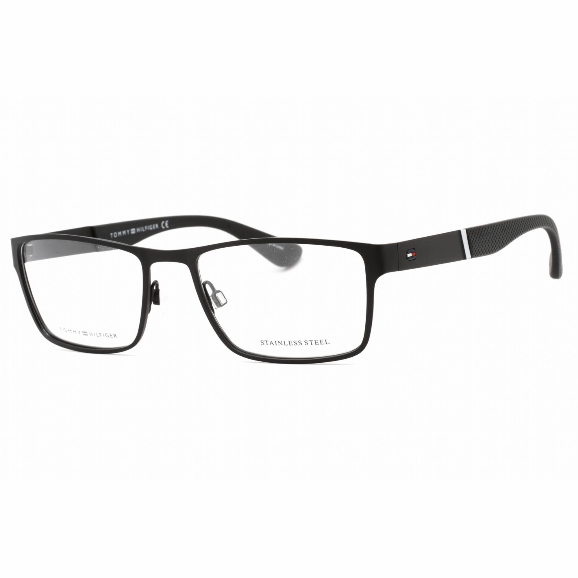 Tommy Hilfiger Men's Eyeglasses - Matte Black Rectangular Frame | Th 1543 0003 00