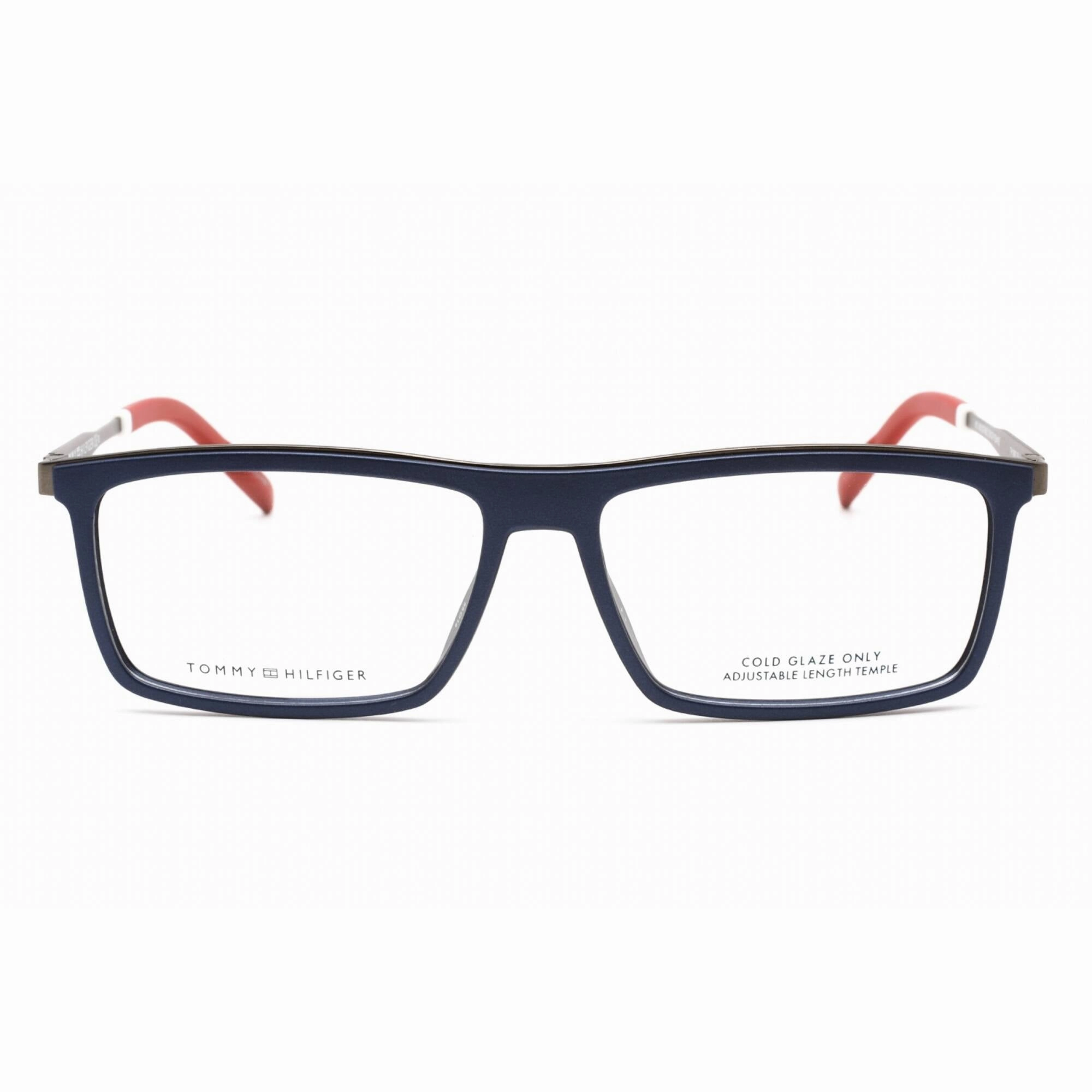 Tommy Hilfiger Men's Eyeglasses - Matte Blue Rectangular Frame | TH 1847 0FLL 00