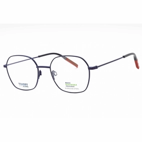 Tommy Hilfiger Men's Eyeglasses - Matte Blue Red Metal Square Frame | TJ 0014 WIR