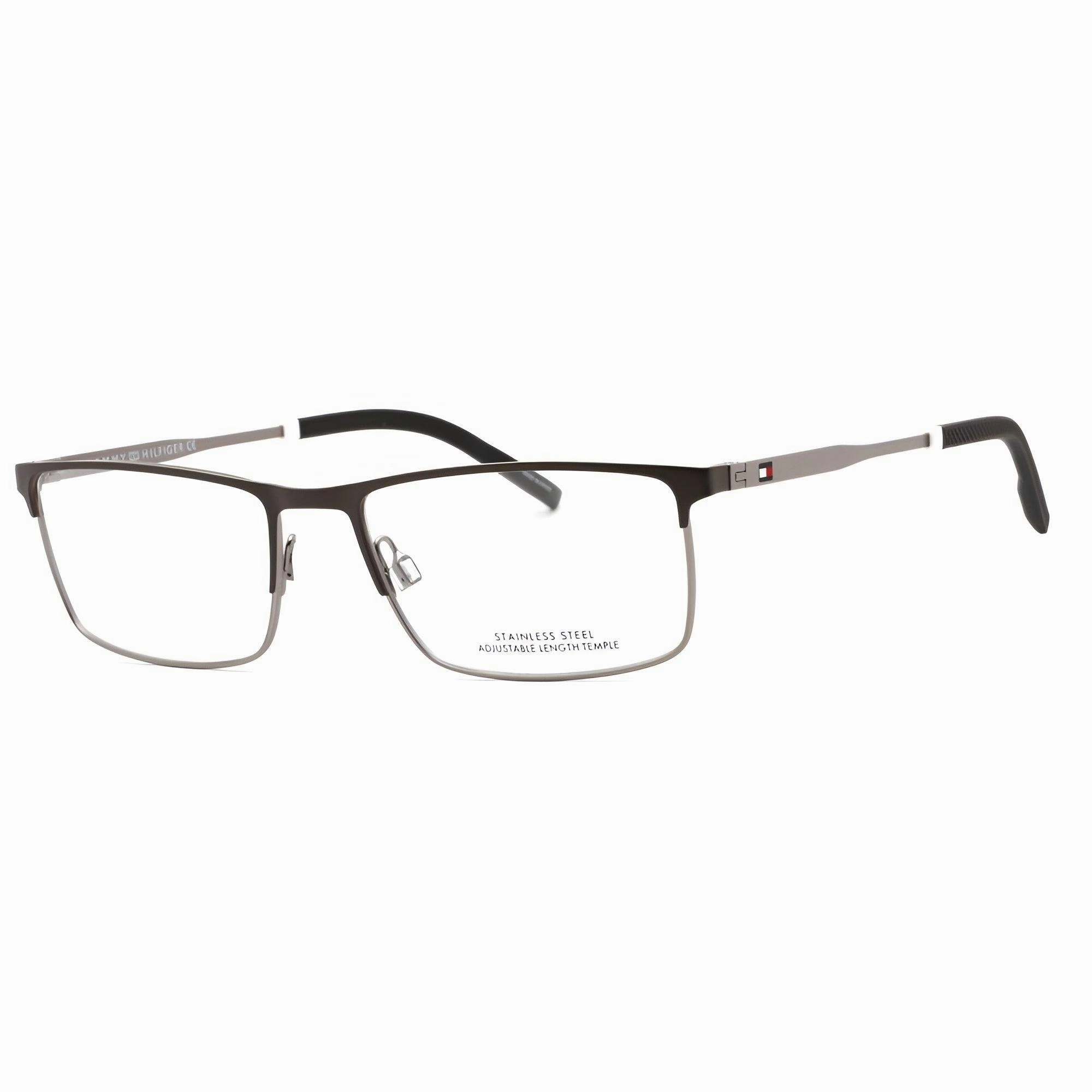 Tommy Hilfiger Men's Eyeglasses - Matte Dark Ruthenium Metal Frame | TH 1843 0XCB 00